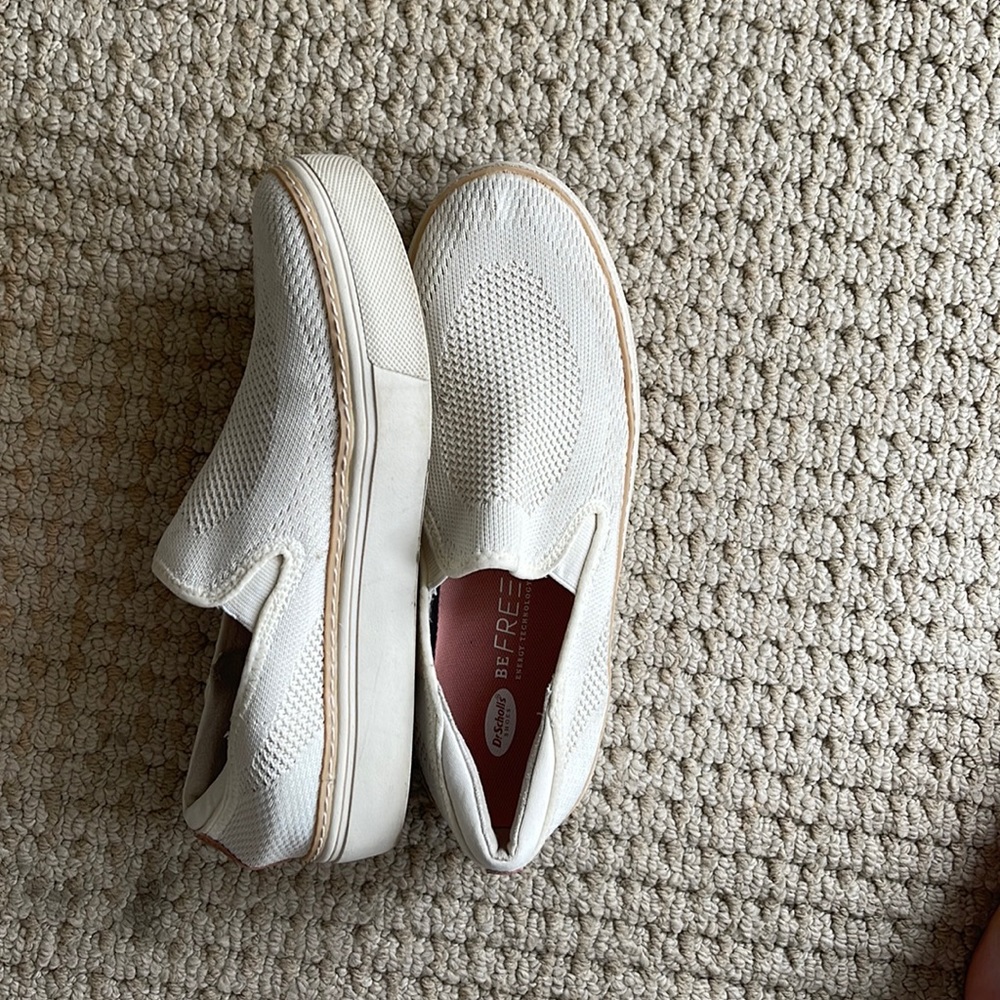 Dr Scholls cream slip ons.